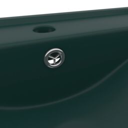 Berkfield Home Luxury Basin with Faucet Hole Matt Dark Green 60x46 cm Ceramic - thumbnail 5