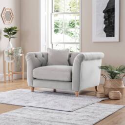 The Great Sofa Company Kensington Velvet Chesterfield Armchair in Silver - thumbnail 2