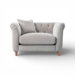 The Great Sofa Company Kensington Velvet Chesterfield Armchair in Silver - thumbnail 3