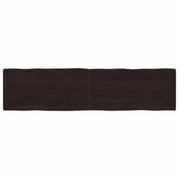 Berkfield Home Table Top Dark Grey 200x50x(2-4) cm Treated Solid Wood Live Edge in Brown - thumbnail 2