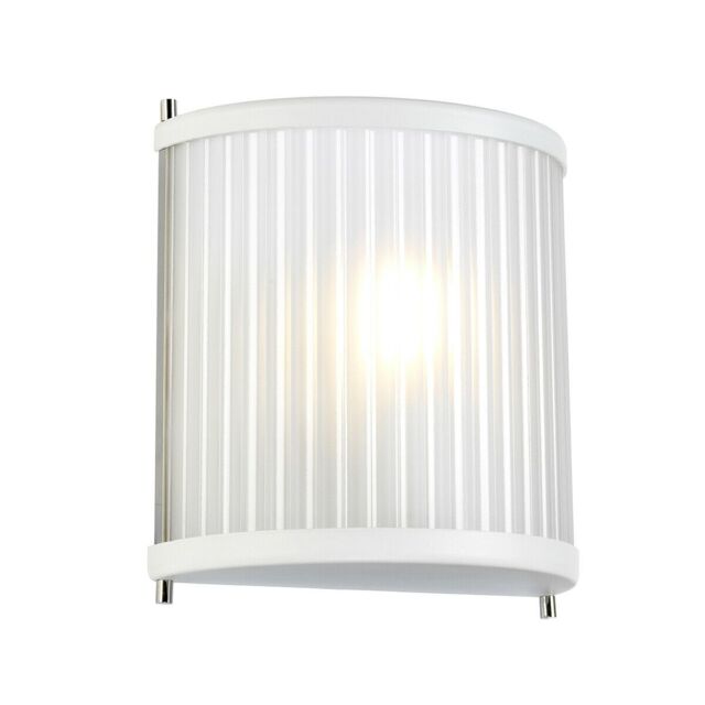 Loops Wall Light White Satin Painted / Highly Polished Nickel LED E27 60W in Metallics - image 1