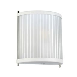 Loops Wall Light White Satin Painted / Highly Polished Nickel LED E27 60W in Metallics - thumbnail 2