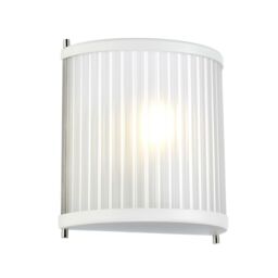 Loops Wall Light White Satin Painted / Highly Polished Nickel LED E27 60W in Metallics