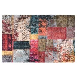 Berkfield Home Rug Washable Patchwork 80x150 cm Multicolour Anti Slip - Size: 100 cm diameter - thumbnail 1
