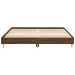 Berkfield Home Bed Frame No Mattress Brown Oak 200x200 cm Engineered Wood - thumbnail 5