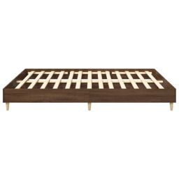 Berkfield Home Bed Frame No Mattress Brown Oak 200x200 cm Engineered Wood - thumbnail 6