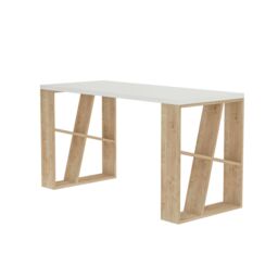Decortie Honey' Modern Desk with Bookshelf Legs 137cm in Natural - Size: 1 Pack - thumbnail 2