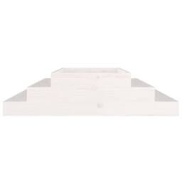 Berkfield Home Planter White 110x110x27 cm Solid Wood Pine - Size: 110 x 110 x 27 cm - thumbnail 4