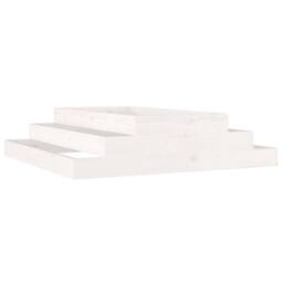 Berkfield Home Planter White 110x110x27 cm Solid Wood Pine - Size: 110 x 110 x 27 cm - thumbnail 3