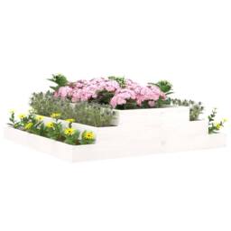 Berkfield Home Planter White 110x110x27 cm Solid Wood Pine - Size: 110 x 110 x 27 cm - thumbnail 1