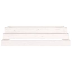 Berkfield Home Planter White 110x110x27 cm Solid Wood Pine - Size: 110 x 110 x 27 cm - thumbnail 5