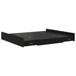 Berkfield Home Storage Bed Frame with Drawer with Headboard with Storage Black oak 180 x 200 cm - thumbnail 7