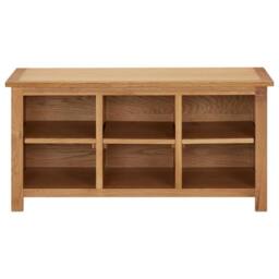 Berkfield Home Shoe Rack 90x37x45 cm Solid Oak Wood in Light Oak - Size: 90 x 37 x 45 cm - thumbnail 3