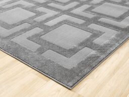 Desire Rugs Vellure Modern Living Room Area Rug Embossed Metallic Sheen Maze in Grey - Size: 200 cm x 290 cm - thumbnail 4