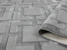 Desire Rugs Vellure Modern Living Room Area Rug Embossed Metallic Sheen Maze in Grey - Size: 200 cm x 290 cm - thumbnail 3