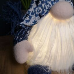 Samuel Alexander 35cm Battery Operated Light up Sitting Christmas Gonk in Light Blue - thumbnail 3