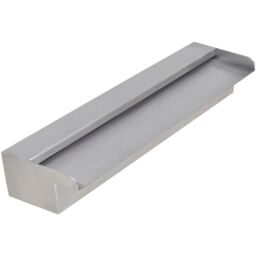 Berkfield Home Rectangular Waterfall Pool Fountain Stainless Steel 45 cm in Silver - thumbnail 2