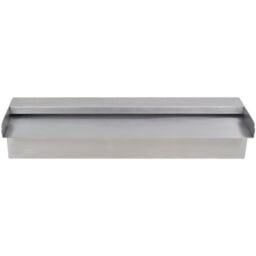 Berkfield Home Rectangular Waterfall Pool Fountain Stainless Steel 45 cm in Silver - thumbnail 3