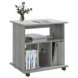 Berkfield Home Rolling Cabinet Grey Sonoma 60x45x60 cm Engineered Wood - Size: 60 x 45 x 60 cm - thumbnail 4