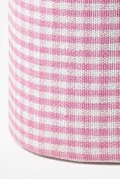 Homescapes Gingham Check Round Pouffe Cotton in Pink - thumbnail 4