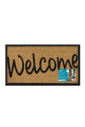 JVL Granite Rubber Tray Base Coir Doormat 40x70cm Welcome in Brown - Size: 40 cm x 70 cm - thumbnail 6
