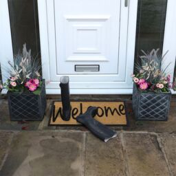 JVL Granite Rubber Tray Base Coir Doormat 40x70cm Welcome in Brown - Size: 40 cm x 70 cm - thumbnail 2