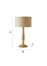 ValueLights Victoria Light Wood Traditional Stem Table Lamp with Fabric Drum Shade in Natural - thumbnail 8