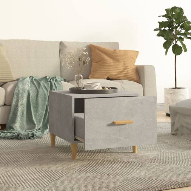 Berkfield Home Sturdy Coffee Table Concrete Grey 50x50x40 cm Engineered Wood - Size: 50 x 50 x 40 cm - image 1