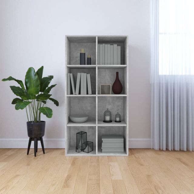 Berkfield Home Book Cabinet/Sideboard Concrete Grey 66x30x130 cm Engineered Wood - Size: 66 x 30 x 130 cm - image 1