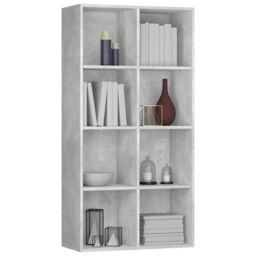 Berkfield Home Book Cabinet/Sideboard Concrete Grey 66x30x130 cm Engineered Wood - Size: 66 x 30 x 130 cm - thumbnail 3