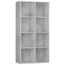 Berkfield Home Book Cabinet/Sideboard Concrete Grey 66x30x130 cm Engineered Wood - Size: 66 x 30 x 130 cm - thumbnail 2