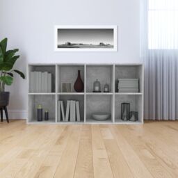Berkfield Home Book Cabinet/Sideboard Concrete Grey 66x30x130 cm Engineered Wood - Size: 66 x 30 x 130 cm - thumbnail 6