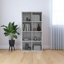 Berkfield Home Book Cabinet/Sideboard Concrete Grey 66x30x130 cm Engineered Wood - Size: 66 x 30 x 130 cm - thumbnail 1