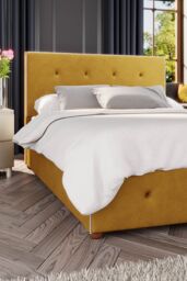 Laurence Llewelyn-Bowen Hesper Ottoman Storage Bed in Plush Velvet Fabric, Custom Made in Mustard - Size: Small Double - thumbnail 3