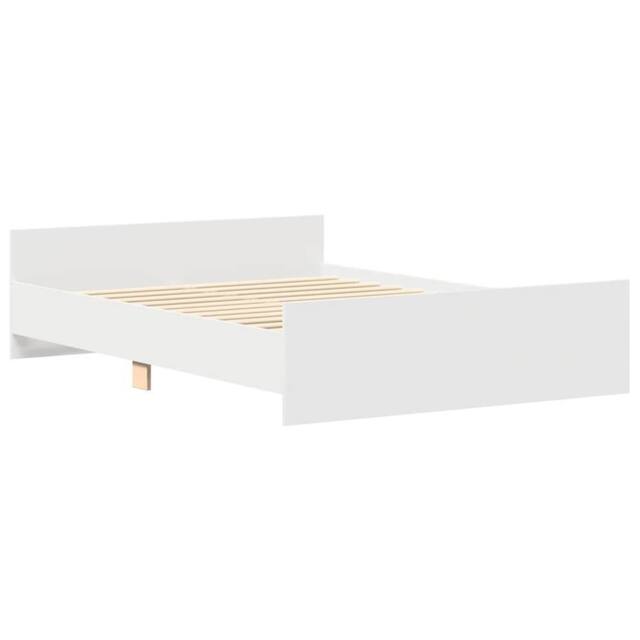 Berkfield Home Durable Bed Frame with Headboard & Footboard White 120x190 cm S - Size: Small Double - image 1
