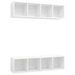 Berkfield Home Wall-mounted TV Cabinets 2 pcs White Engineered Wood - thumbnail 1