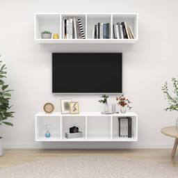Berkfield Home Wall-mounted TV Cabinets 2 pcs White Engineered Wood - thumbnail 2