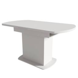 Merax Extendable Oval Pedestal Dining Table with Built-in Storage Cabinet in White - thumbnail 7