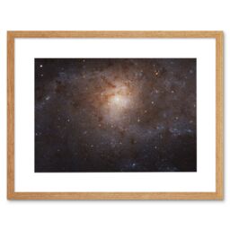 Artery8 Wall Art Print Hubble Space Astronomy Triangulum Spiral Galaxy M33 Crop Blue Orange Star Birthing Region Artwork Framed 9X7 Inch - thumbnail 1