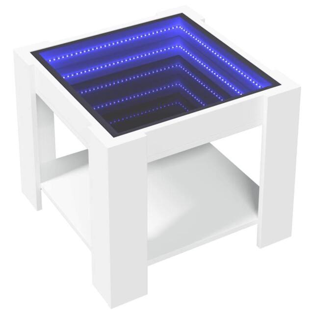 Berkfield Home Decorative Coffee Table with LED White 53x53x45 cm Engineered Wood - Size: 53 x 53 x 45 cm - image 1