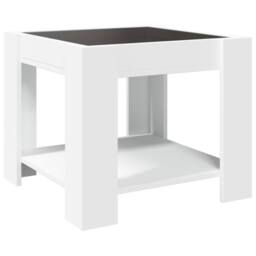 Berkfield Home Decorative Coffee Table with LED White 53x53x45 cm Engineered Wood - Size: 53 x 53 x 45 cm - thumbnail 8