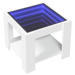 Berkfield Home Decorative Coffee Table with LED White 53x53x45 cm Engineered Wood - Size: 53 x 53 x 45 cm - thumbnail 1