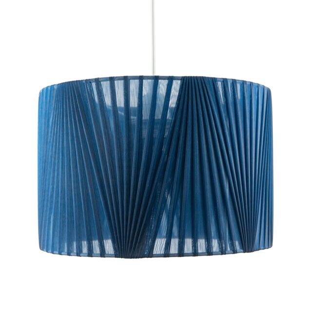 Happy Homewares Modern Midnight Blue Voile Fabric Organza Tapered Pendant Lamp Shade - image 1