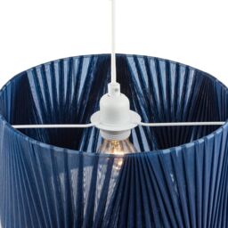 Happy Homewares Modern Midnight Blue Voile Fabric Organza Tapered Pendant Lamp Shade - thumbnail 4