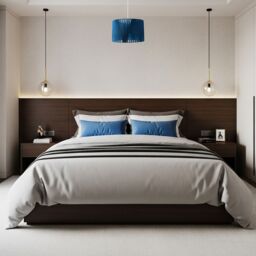 Happy Homewares Modern Midnight Blue Voile Fabric Organza Tapered Pendant Lamp Shade - thumbnail 6