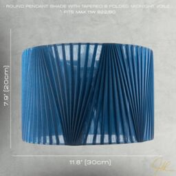 Happy Homewares Modern Midnight Blue Voile Fabric Organza Tapered Pendant Lamp Shade - thumbnail 7