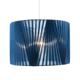 Happy Homewares Modern Midnight Blue Voile Fabric Organza Tapered Pendant Lamp Shade - thumbnail 2