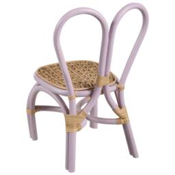 Wyld and Coco Kids Rattan Chair Violet with Heart Backrest - thumbnail 5