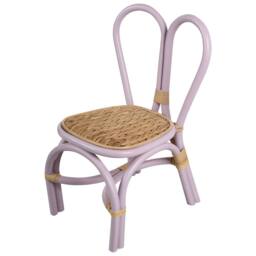 Wyld and Coco Kids Rattan Chair Violet with Heart Backrest - thumbnail 6
