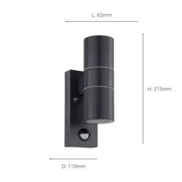 Eglo Riga 5 Metal IP44 Outdoor Wall Light 2 Light (Inclusive) in Black - thumbnail 3